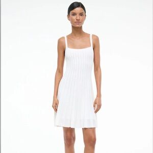 STAUD ELLEN MINI DRESS IVORY WHITE - L